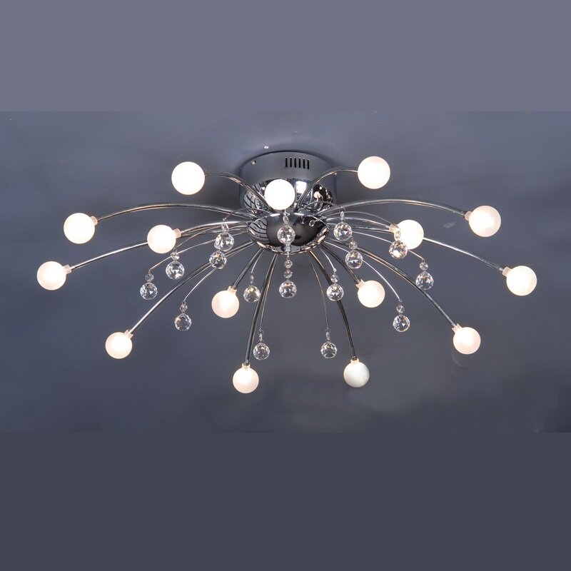 фото Люстра потолочная Ziplex Crystal галогенная 160Вт 15 ламп по 20Вт (300Вт)