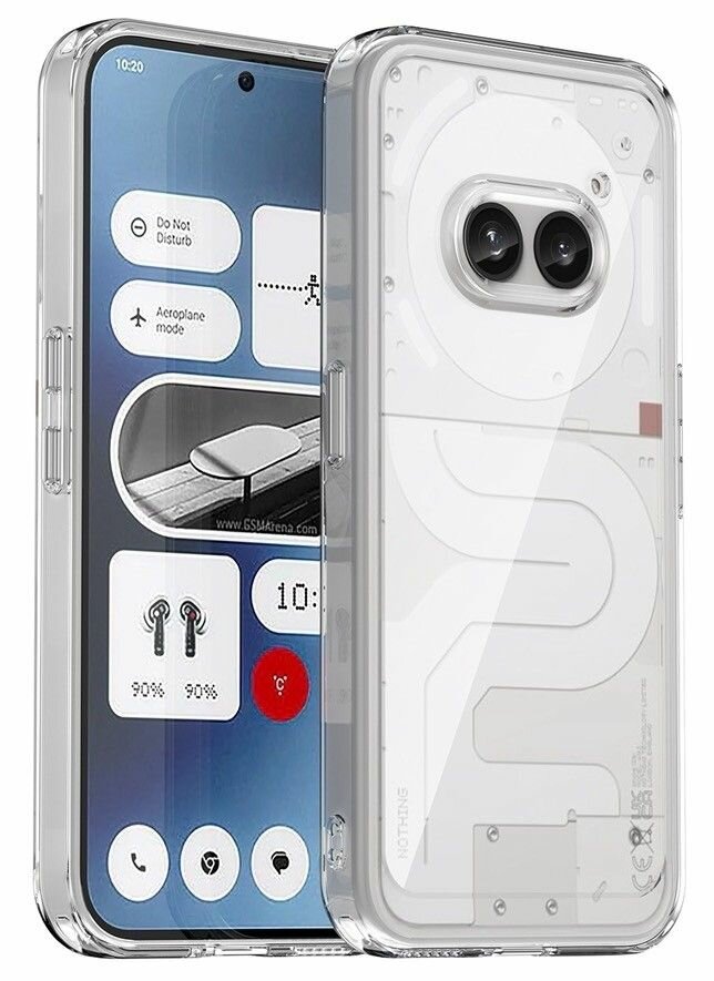 Чехол на Nothing Phone 2a пластиковый с силиконовой окантовкой прозрачный
