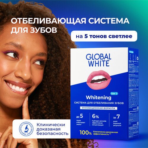 фото Global white система для отбеливания зубов global white whitening system, 15 мл, мята