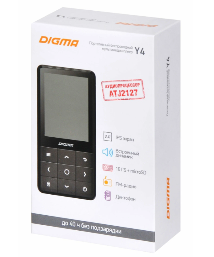 Цифровой плеер Digma Hi-Fi Flash Y4 BT 16Gb, black