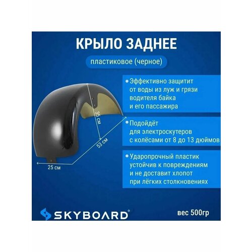 Крыло пластиковое заднее (черное) для BR20, BR40