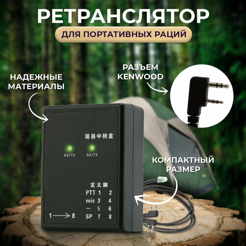Двухстороннее ретрансляционное устройство Ретранслятор Walkie Talkie для портативной радиостанции Baofeng Разъём Kenwood 1389₽