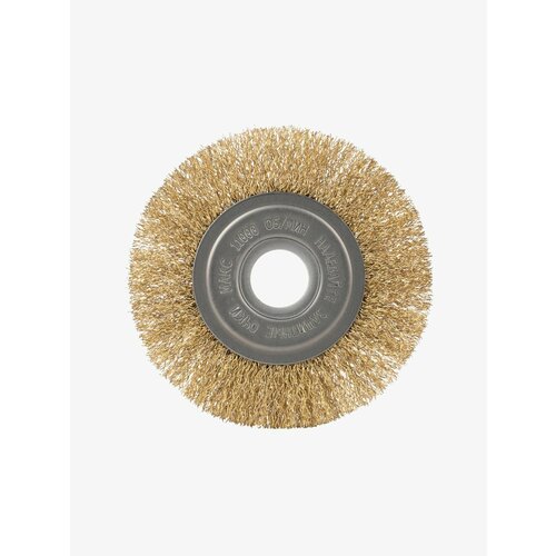Корщётка для болгарки, угловой шлифмашины, УШМ 125х22мм дисковая плоская витая латунированная проволока DIAS