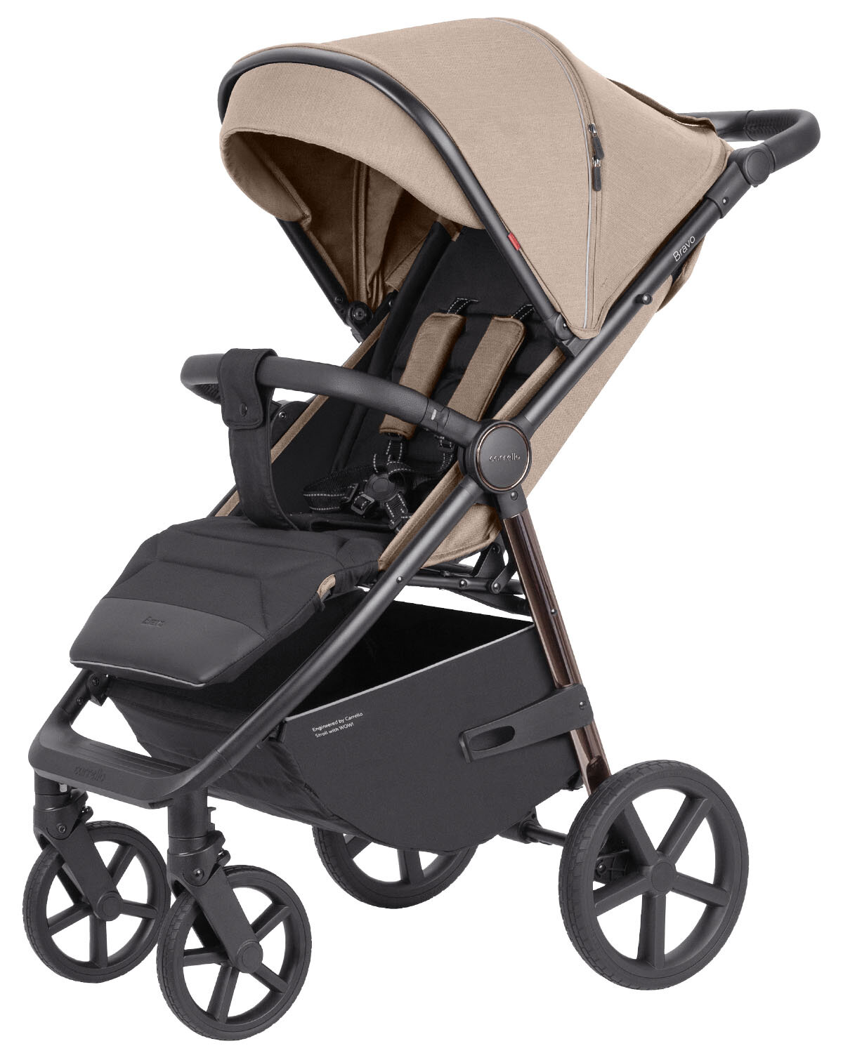 Коляска прогулочная CARRELLO Bravo Plus CRL-5515, всесезонная, бежевая — фото 1
