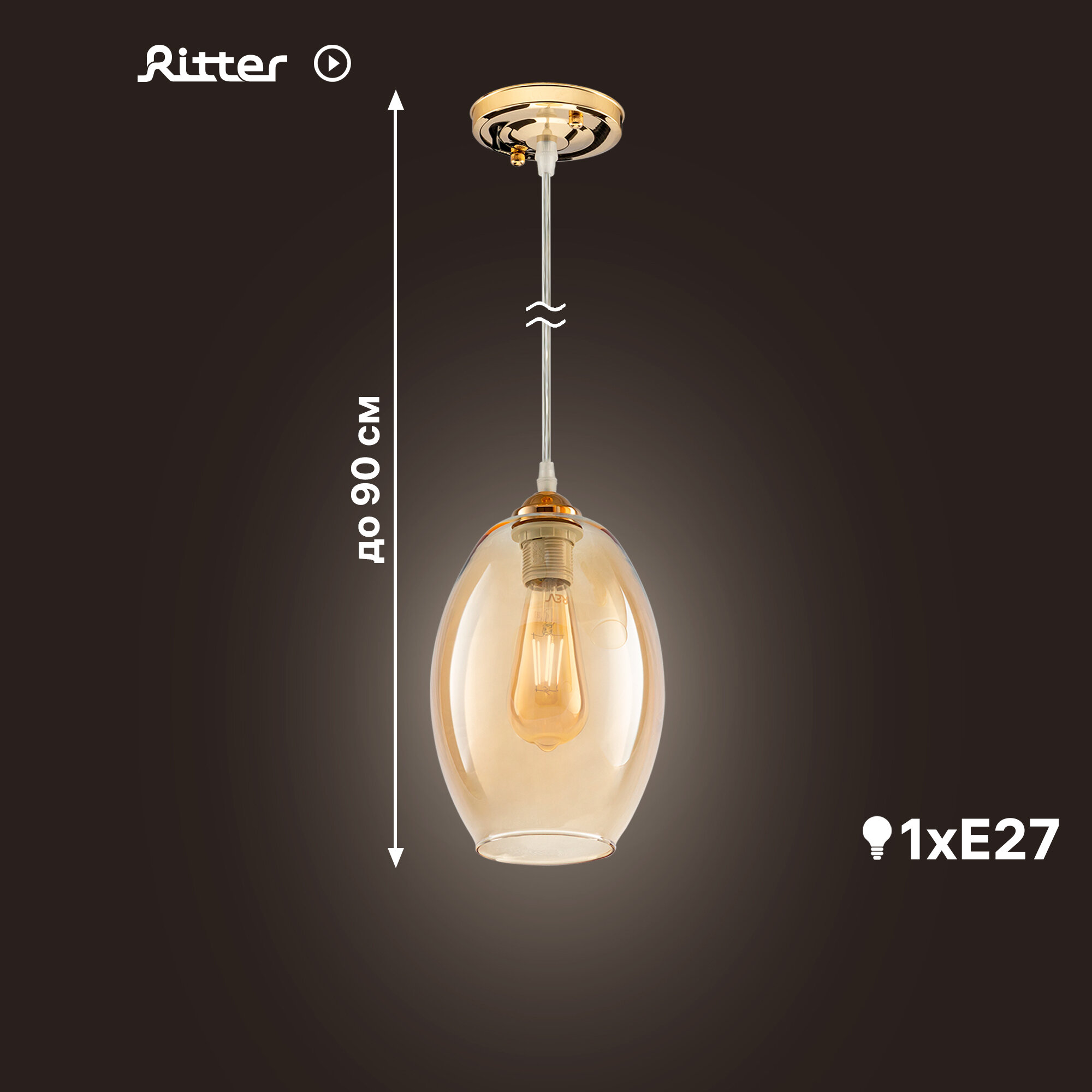 фото Потолочная люстра FORLI 1хE27х60Вт Ritter 52536 3