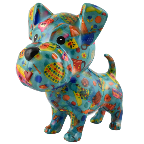 Собака Шнауцер голубая с посудой 5000₽