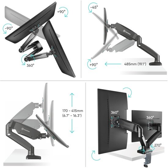 Кронштейн Onkron G160, для 2х LCD телевизоров и мониторов 13"-32", черный — фото 1