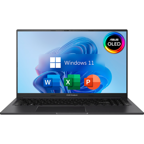 156 Ноутбук ASUS VivoBook 15X OLED 28K 120Hz Intel Core i7-12700H 14 ядер RAM 16 ГБ SSD 1024 ГБ Windows 11 Pro Office 2021 Indie Black Русская раскладка 91990₽