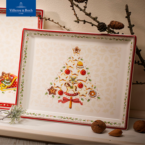 Блюдо новогоднее 27х23 см, Winter Bakery Delight, Villeroy & Boch, Премиум-Фарфор белый, красный