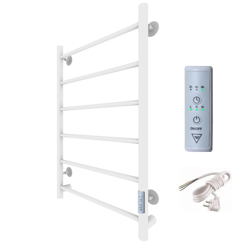 Полотенцесушитель электрический Тругор 400мм 800мм форма лесенка белый матовый универсальное подключение