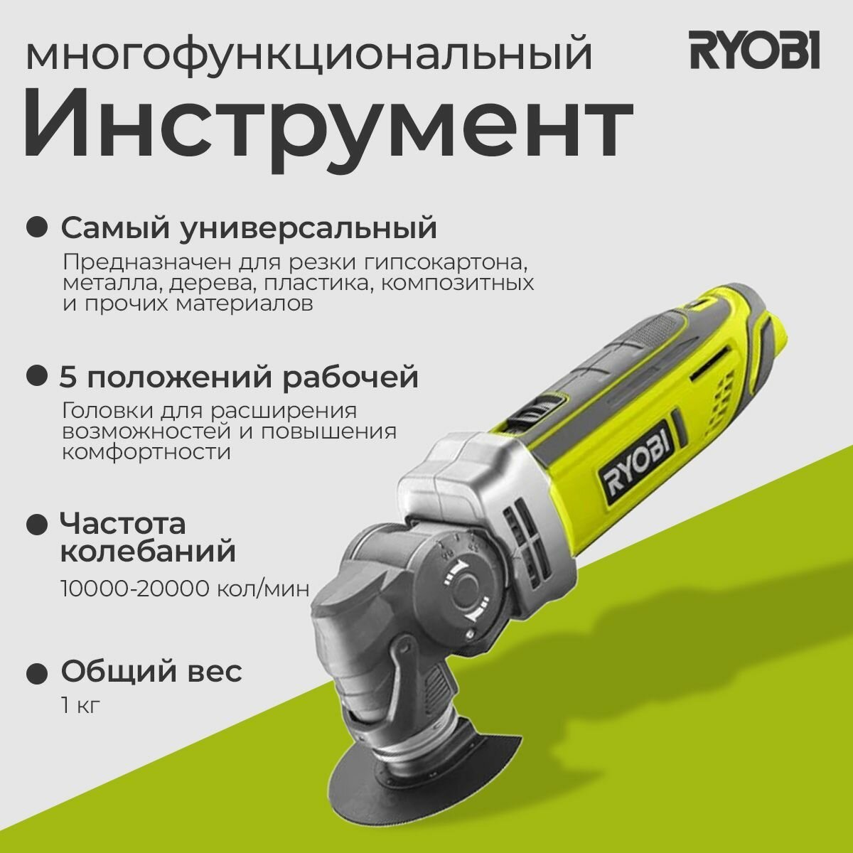 Многофункциональный инструмент Ryobi ONE+ R18MT-0 5133002466 Без АКБ и ЗУ