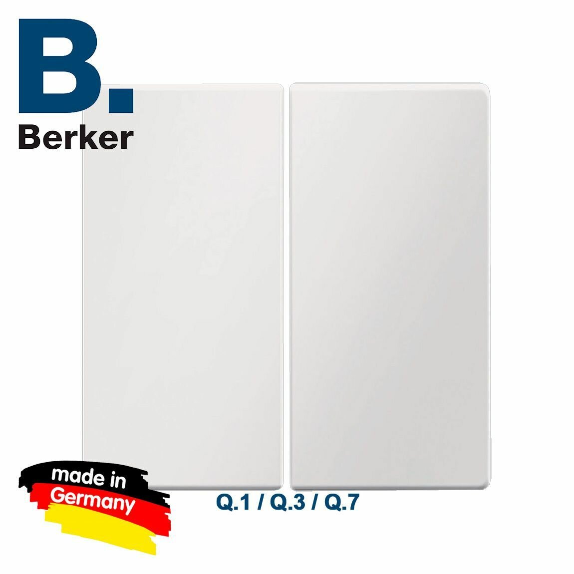 Клавиша 2-ая, цвет: полярная белизна, с эффектом бархата, Berker Q.1/Q.3/Q.7, 16236089