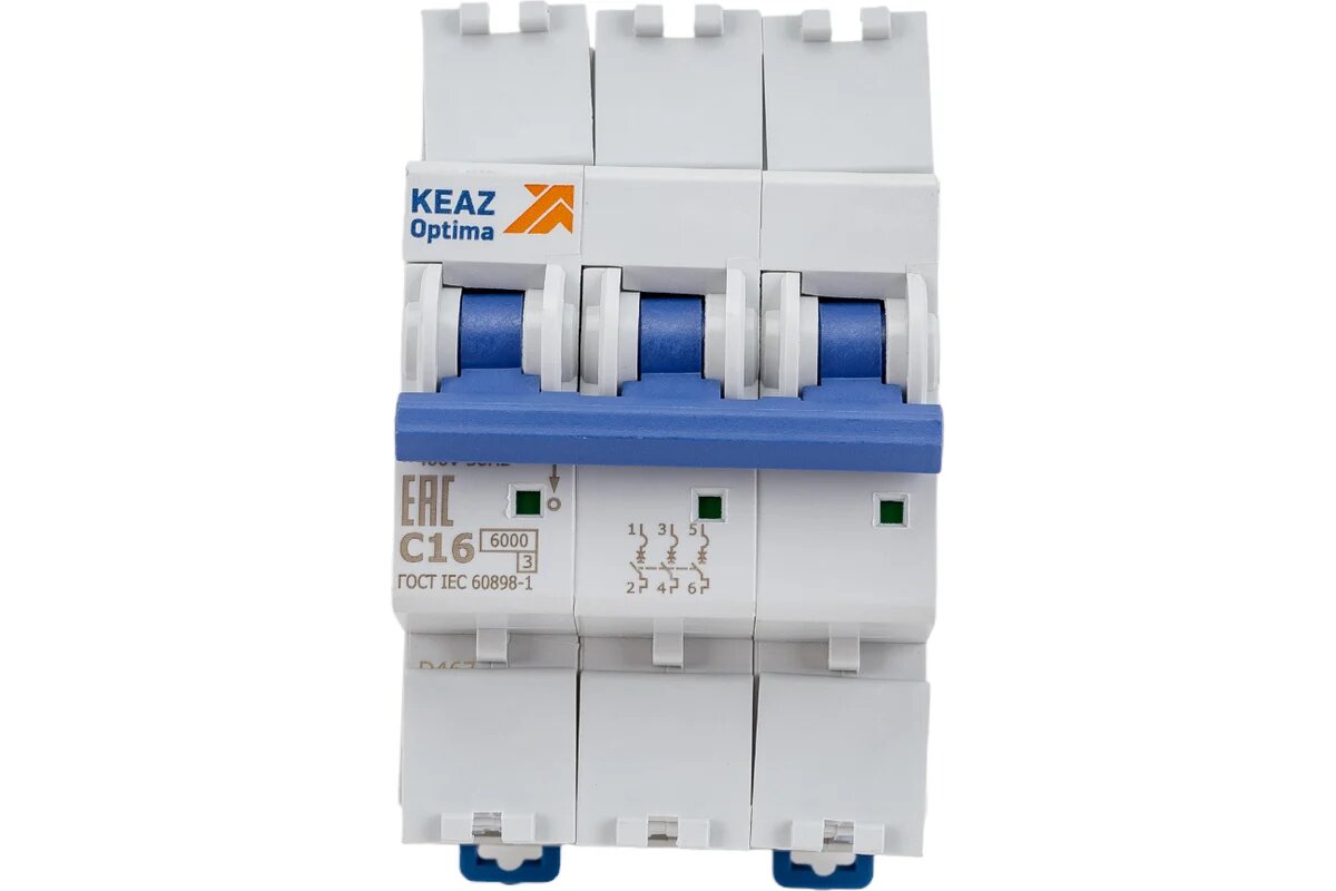 Автоматический модульный выключатель КЭАЗ OptiDin BM63-3C16-УХЛ3 260791
