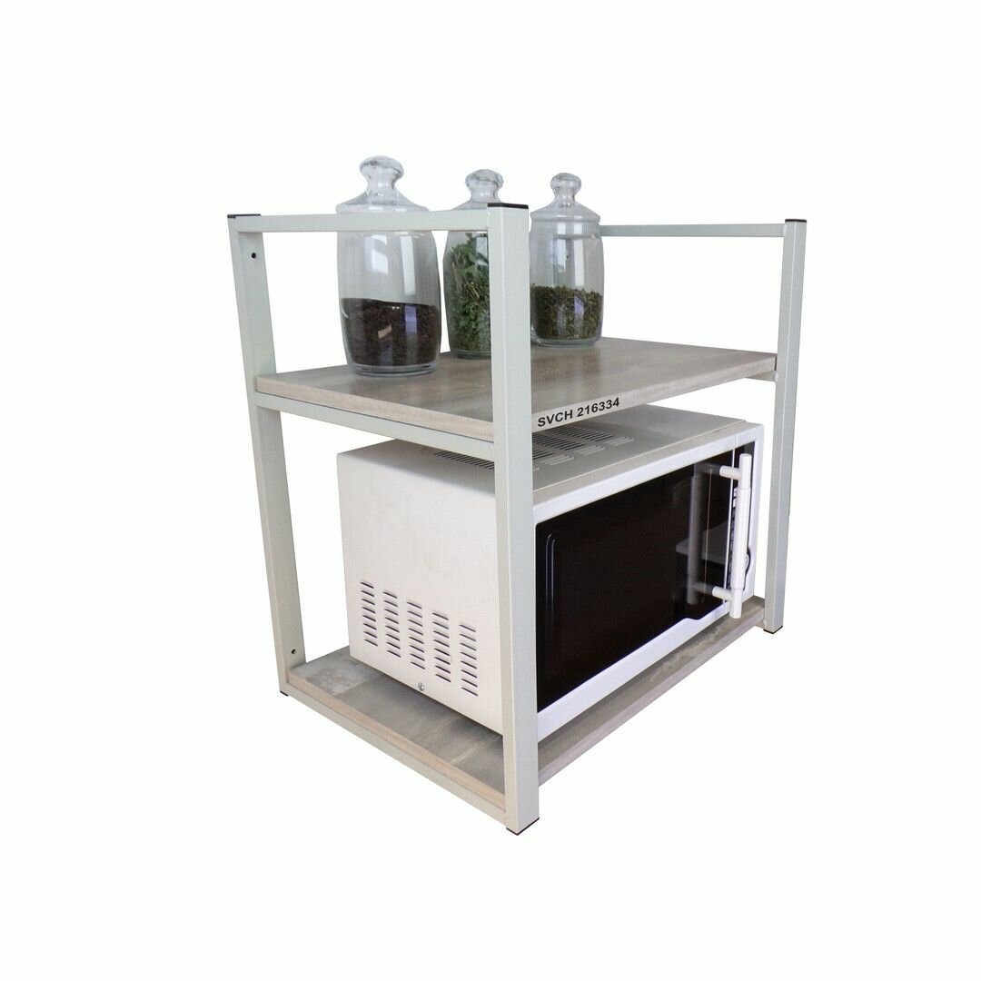 Кронштейн для микроволновки, высота 54 см, серый MAIMA-216344 две полки 35х60 см, лофт