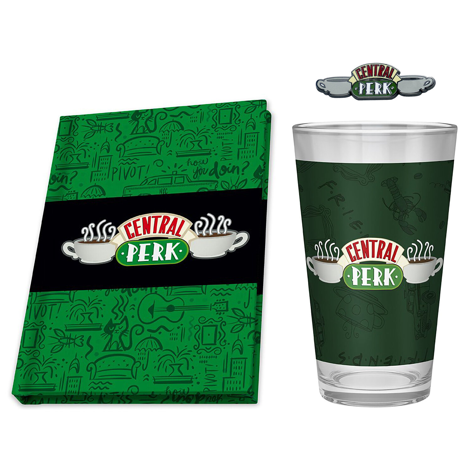 Набор подарочный ABYstyle Friends Central Park Стакан 400мл+Значок+Записная книжка (ABYPCK252)