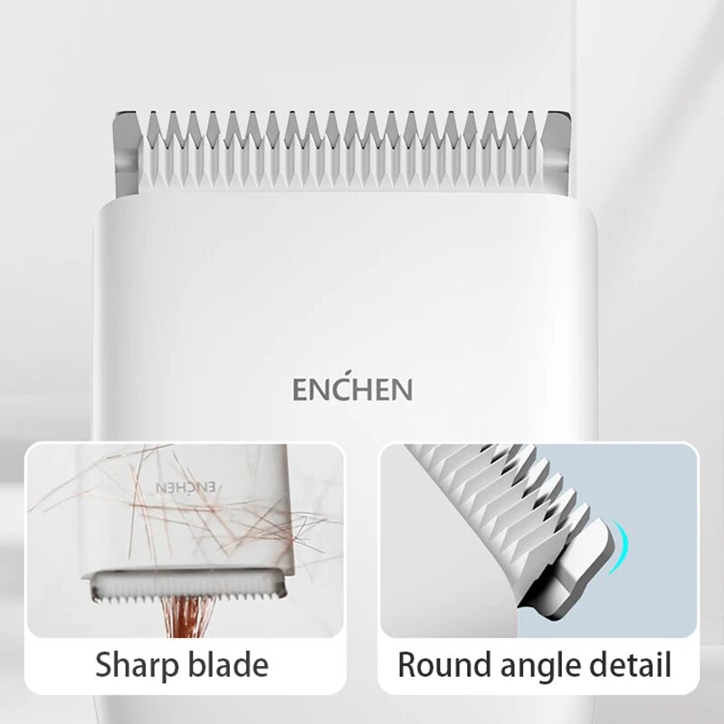 Изображение Машинка для стрижки волос Xiaomi аккумуляторная с USB-зарядкой и регулируемой расческой, Белый