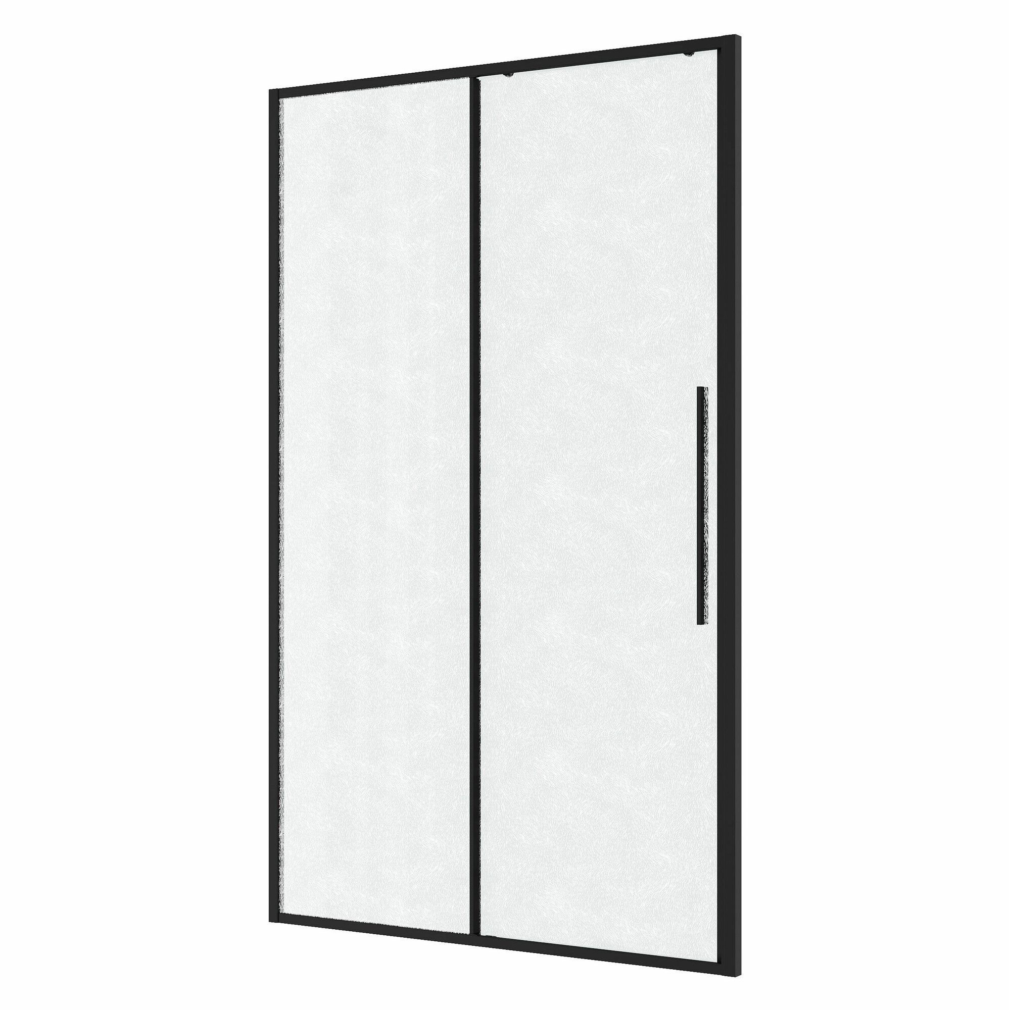 Дверь в нишу Niagara Nova a NG-84-L12CHB (120х195) черный матовый раздвижная влево стекло шиншилла1 место