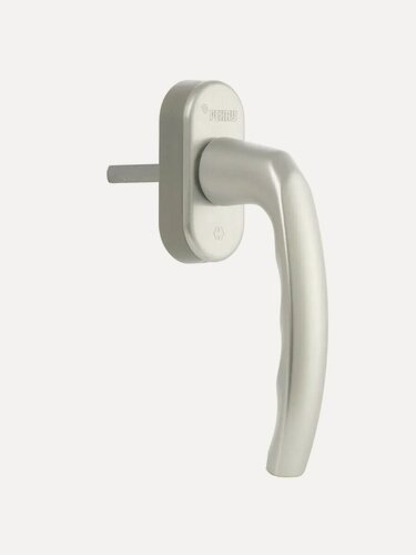 Изображение товара Ручка оконная REHAU FREYA для пластиковых окон / дверей, со штифтом VarioFit, acoustic, серебро