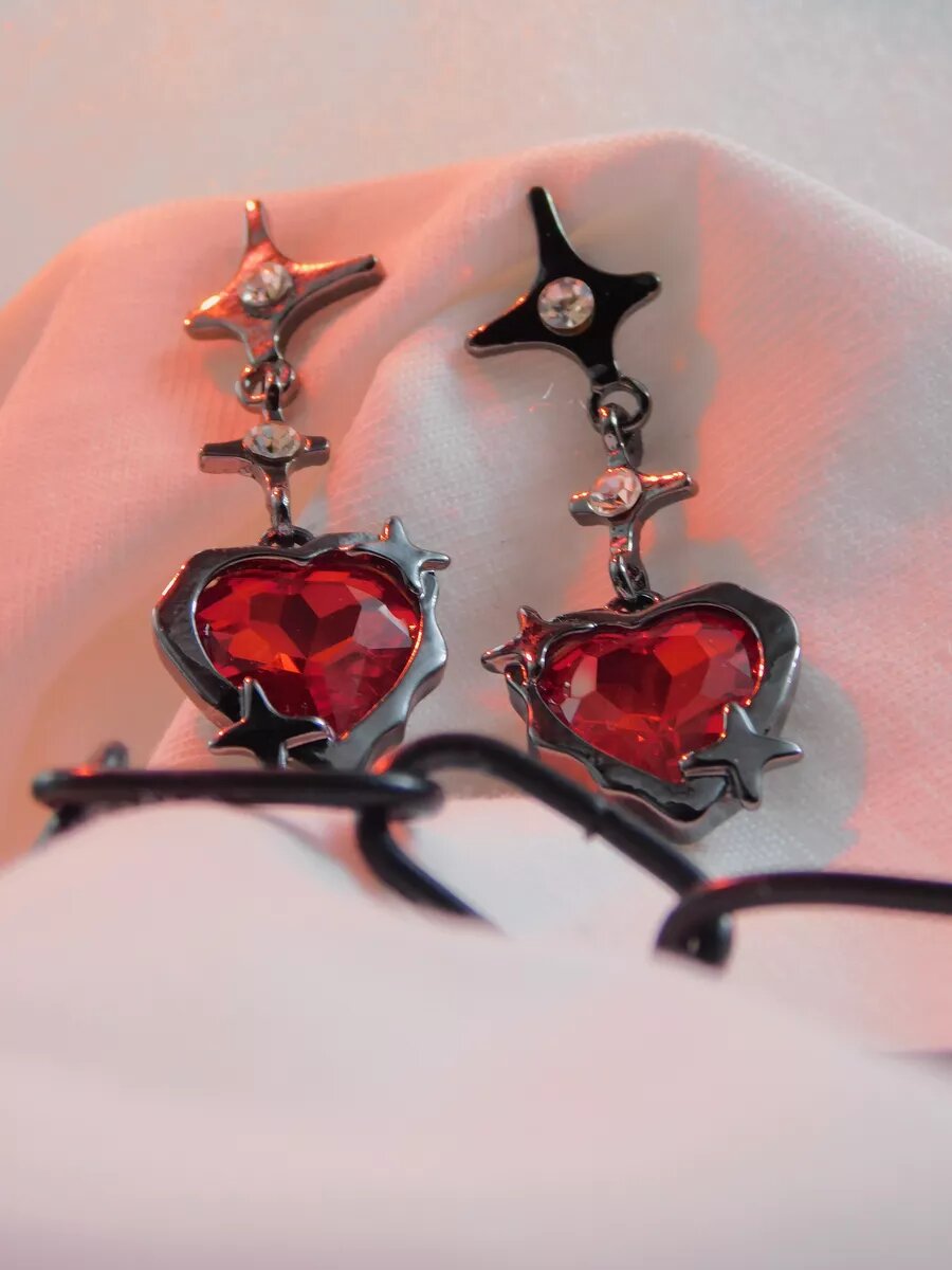 Серьги KOSTYUKOV, красный, серый