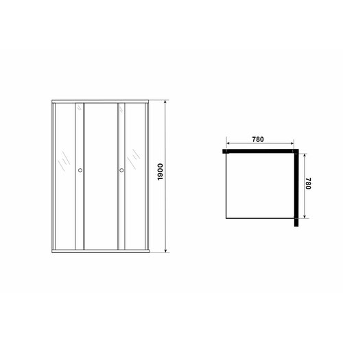 фото Душевой уголок niagara eco 78x78 ng-1008-14qt стекло тонированное, профиль черный матовый