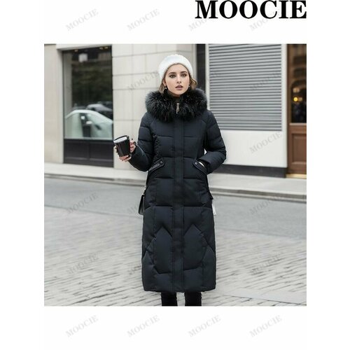 фото Пуховик moocie осень-зима 2024, размер 2xl, черный