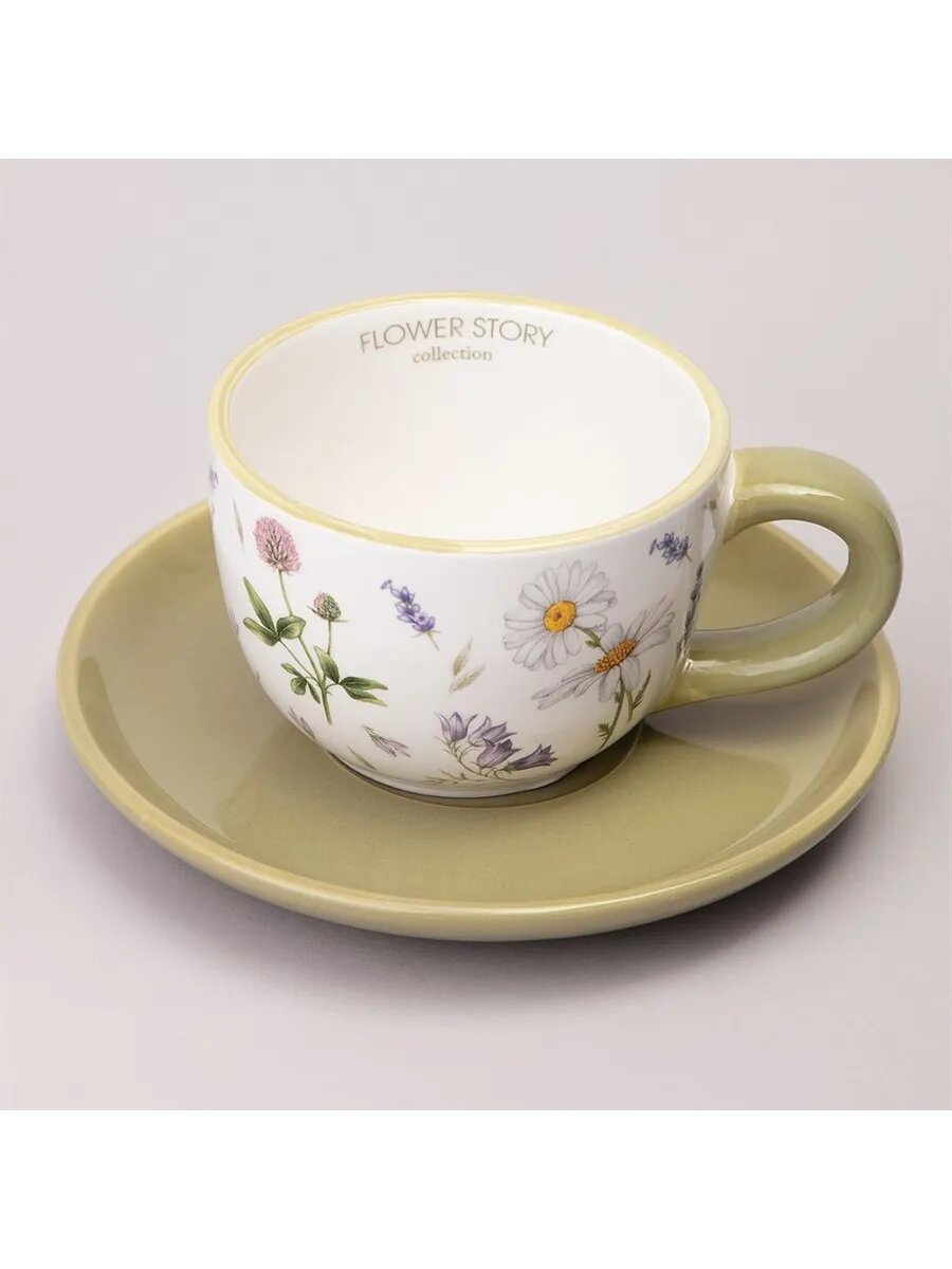 Чайная пара Agness Flower Story 15*7 см 220 мл