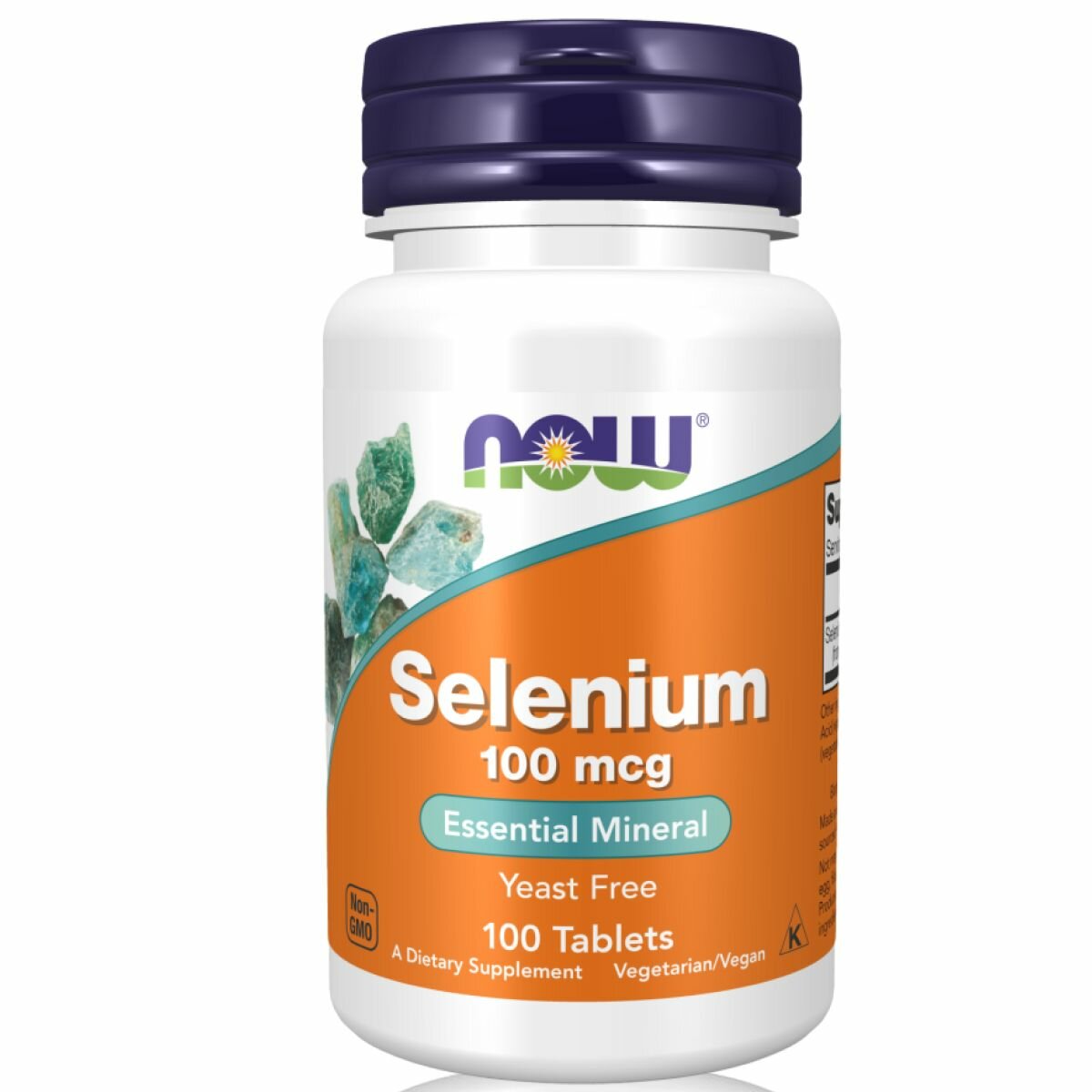 Now Foods, селен, selenium, 100 мкг, 100 таблеток, поддержка иммунной системы и антиоксидантная защита — фото 1