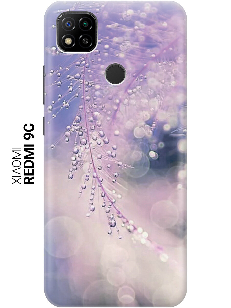 Силиконовый чехол на Xiaomi Redmi 9C, Сяоми Редми 9С с принтом "Ветка в капельках"