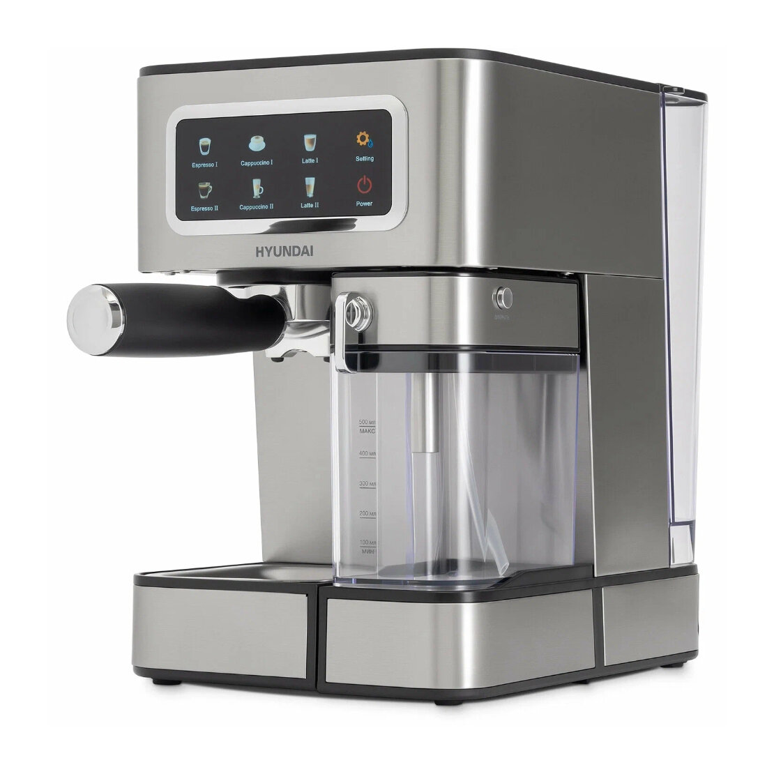 Кофеварка рожковая Hyundai HEM-5307 1350 Вт 20 бар серебристый/черный