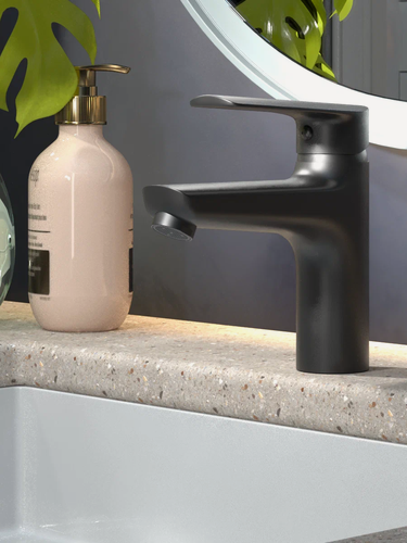 Изображение товара Смеситель для раковины/умывальника ESKO LG26B черный, гарантия 10 лет