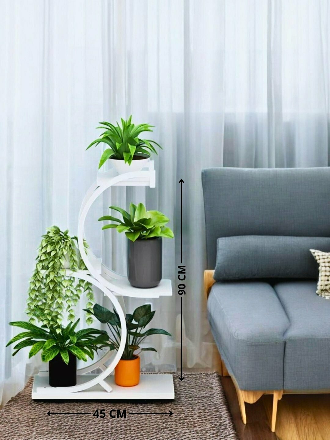 Многослойная металлическая подставка, для цветочных растений, в гостиную