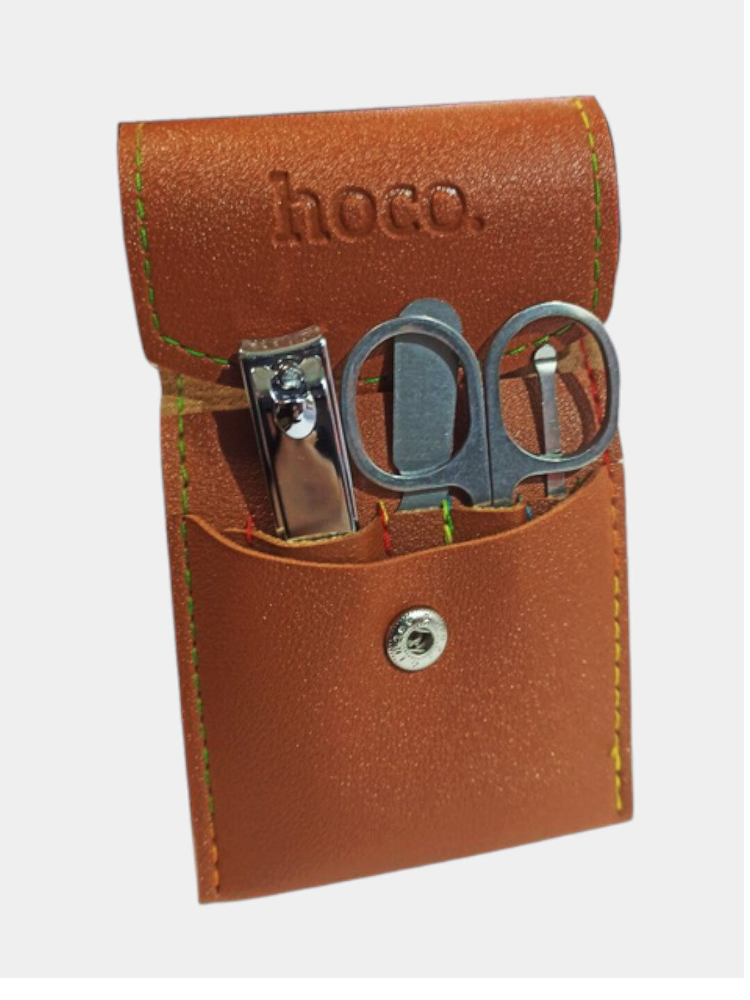 Маникюрный набор Hoco DI57, 7 предметов, нержавеющая сталь, коричневый футляр — фото 1