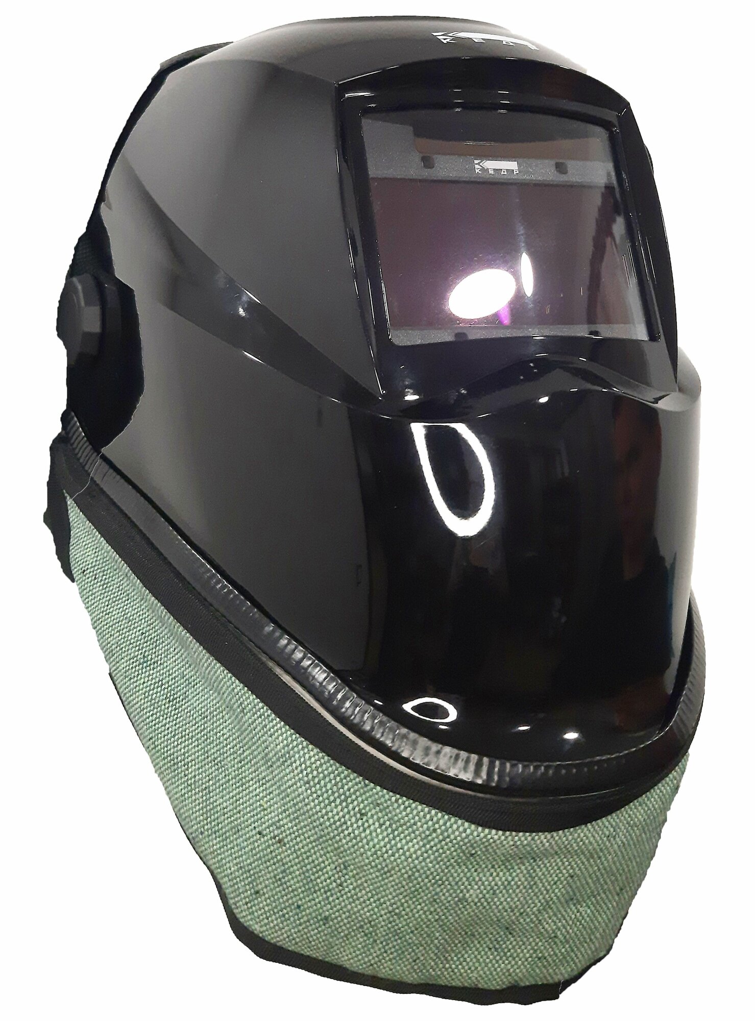 Защита шеи ALEXXLINE для маски сварщика, брезентовая, огнеупорная, светло-зеленая, 1шт — фото 1