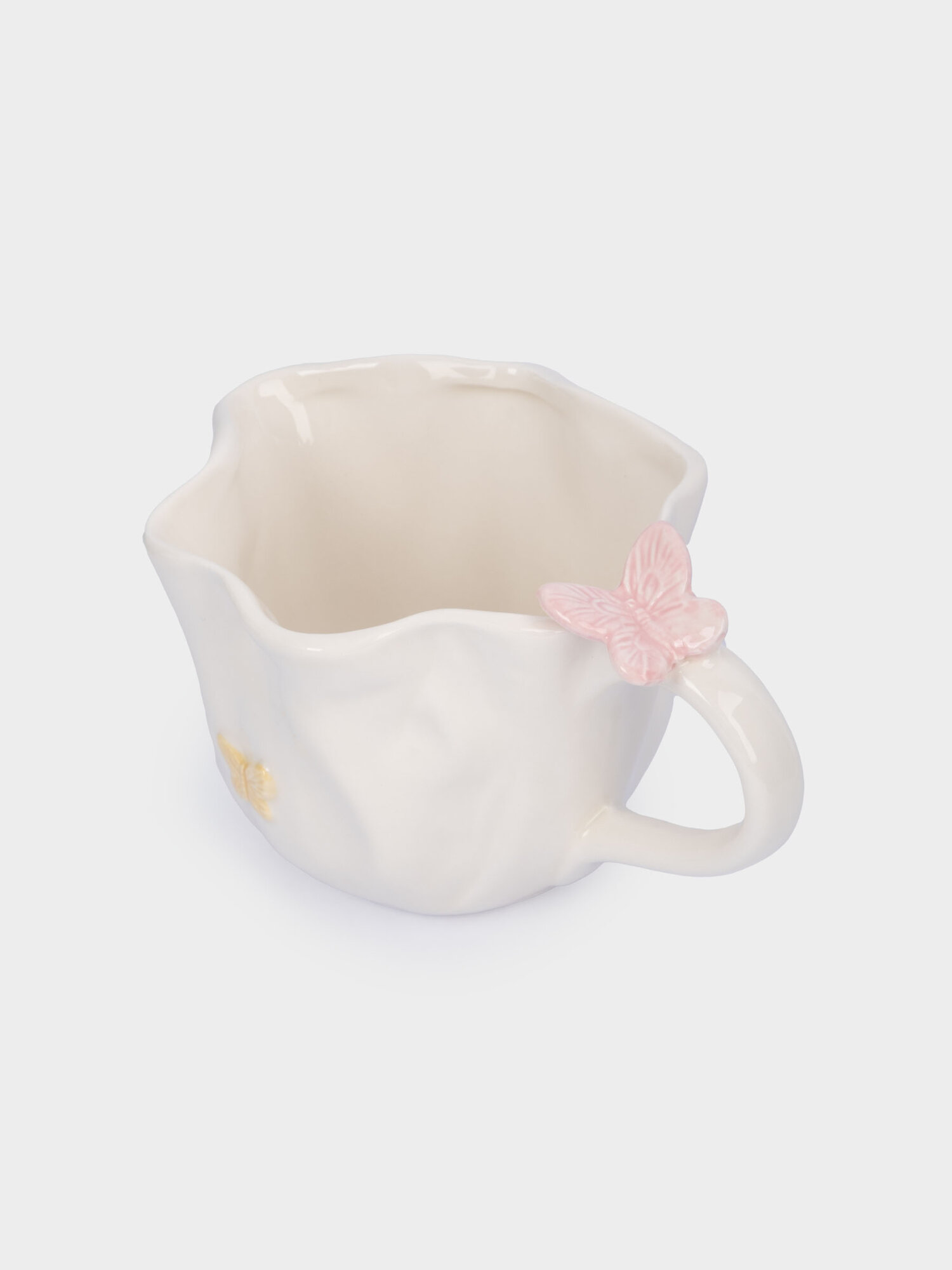 Кружка, 440 мл, керамика, молочная, Бабочки, Butterfly — фото 1