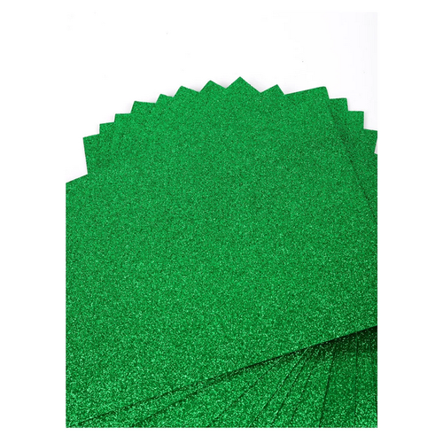 Magic4Hobby Фоамиран для декорирования глиттерный MG.GLIT, 10 шт., зеленый