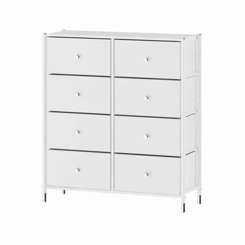 Комод семейный для хранения вещей с ящиками 4F-8D-WHITESILVER- -Estares 10286₽