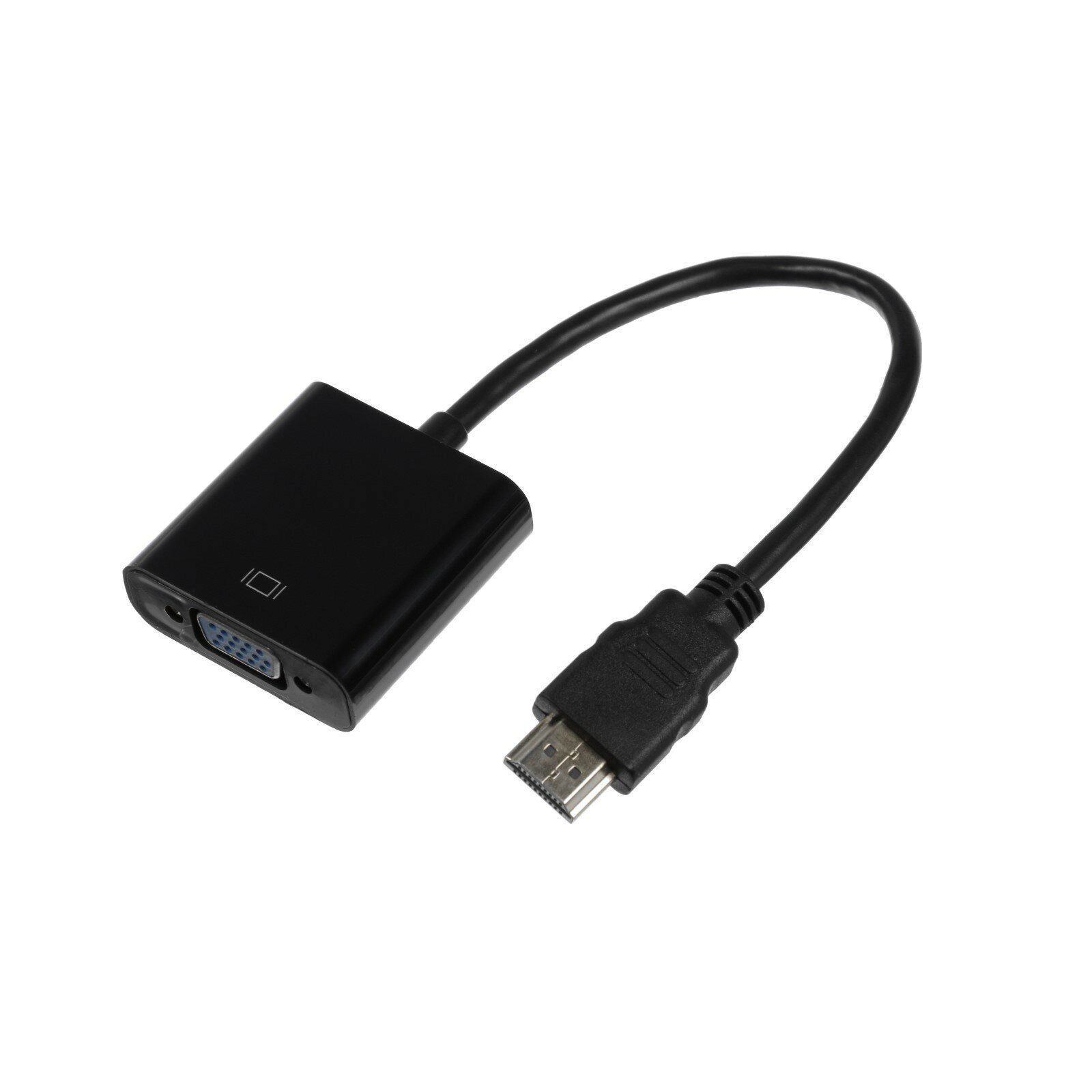 Переходник LuazON PL-001, HDMI-VGA, провод 0.2 м, чёрный (1шт.)