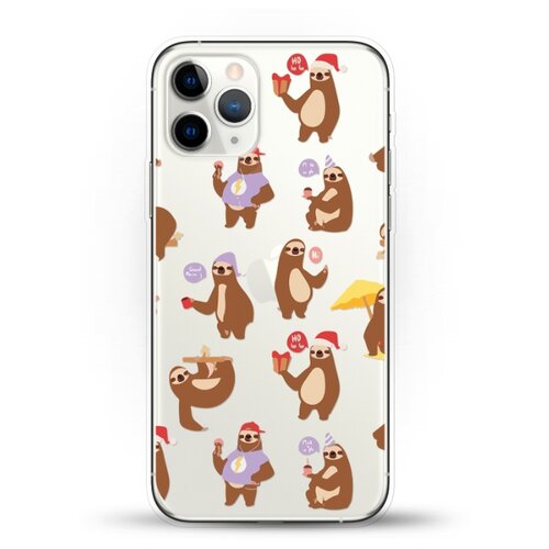 фото Силиконовый чехол узор из ленивцев на apple iphone 11 pro andy & paul