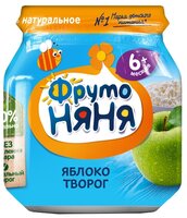 Пюре ФрутоНяня яблоко творог (с 6 месяцев) 100 г, 1 шт.