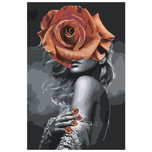 Картина по номерам Девушка-роза, 40x60 см