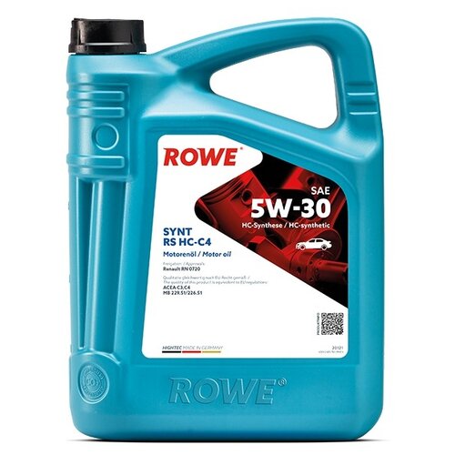 фото Моторное масло rowe hightec synt rs sae 5w-30 hc-c4 5 л