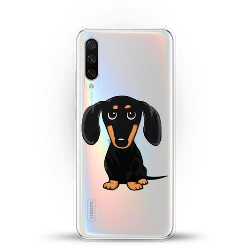 фото Силиконовый чехол черная такса на xiaomi mi cc9e andy & paul