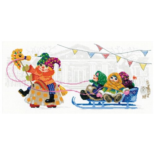 фото Риолис набор для вышивания масленица. петрушка 25 х 50 см (1519)