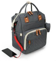 Сумка рюкзак для мамы, Zupo Crafts Многофункциональный водонепроницаемый дорожный рюкзак, с ремнями для коляски и футляром для соски