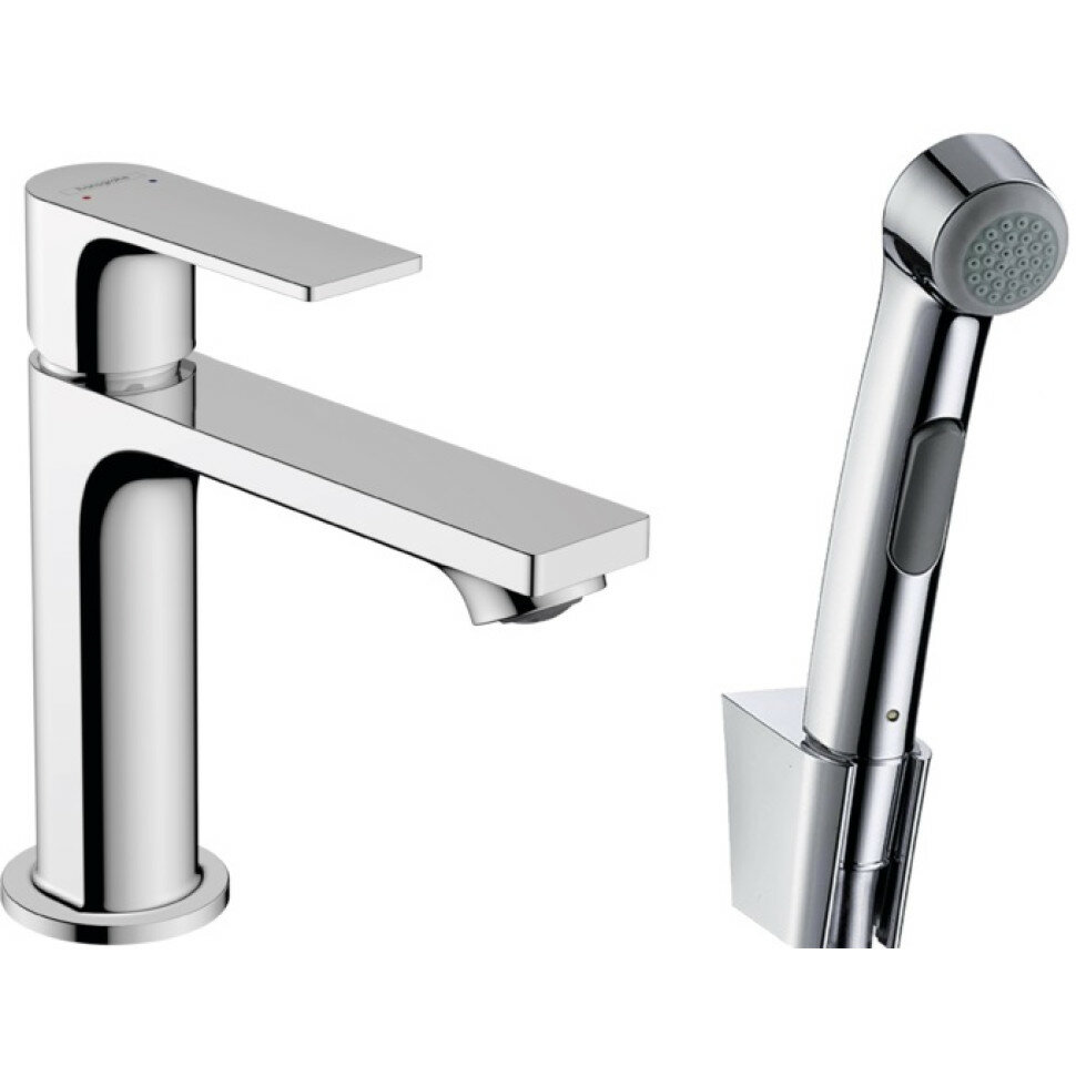 Смеситель для раковины Hansgrohe 72216000 Rebris E 110 Смеситель для раковины, с гигиеническим душем, хром