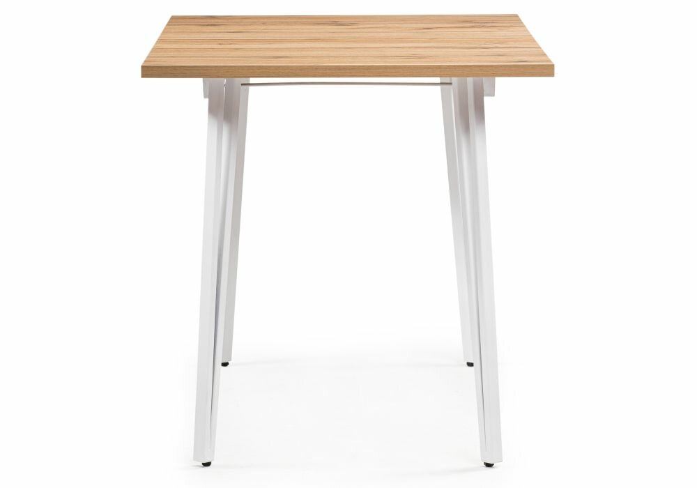 Деревянный стол Woodville Денвер Лофт 120 25 мм дуб вотан, белый матовый 506948 - фотография № 4