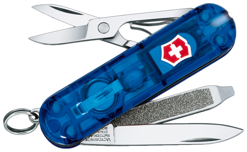 Мультитул брелок VICTORINOX Signature Lite blue transparent