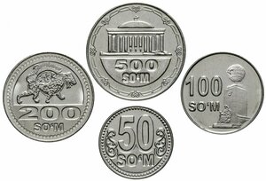 Узбекистан набор из 4 монет 2018 года код 23856