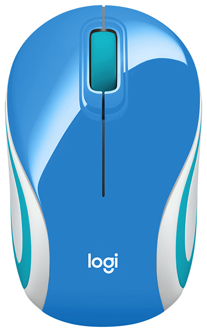 Мышь Logitech M187, оптическая, беспроводная, USB, голубой [910-002733]