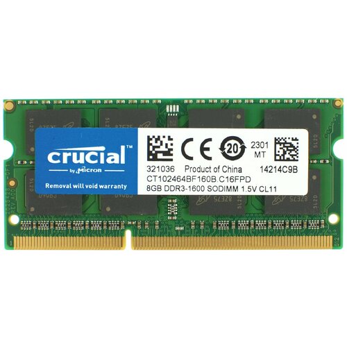 Оперативная память Crucial 8GB DDR3 1600MHz DDR3 PC3-12800